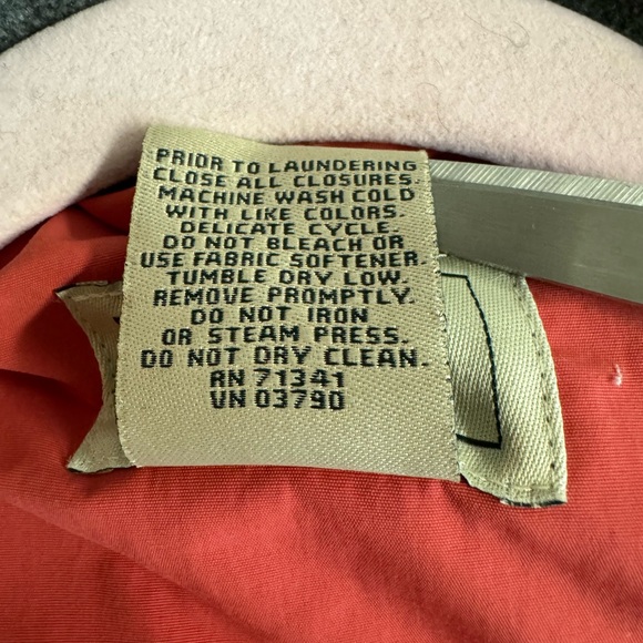 Vtg. L.L.Bean-Preppy Classic Chore Coat with fleece lining in coral.Size M - Picture 10 of 10